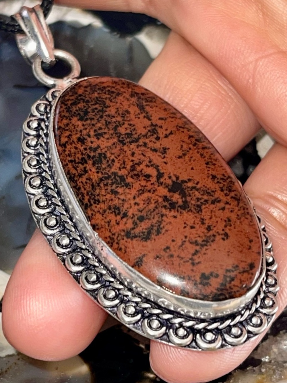 Mahogany Obsidian Pendant 2 7/8”